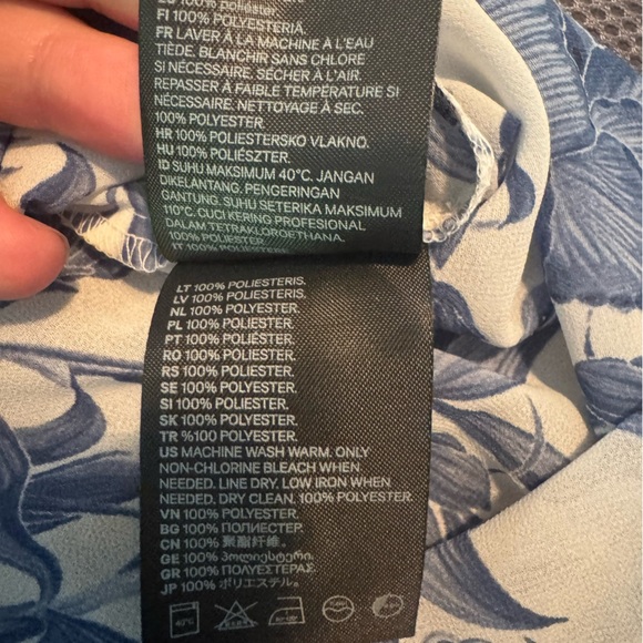 H&M 2 Piece Floral Pant Set Size 10 Blue & White - Picture 9 of 16